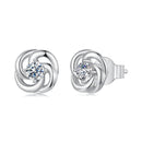 925 Sterling Silver Moissanite Earrings, 0.3cm, White Gold Plated, for Women
