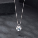925 Sterling Silver Moissanite & CZ Pavé Necklace - 40+5cm for Women