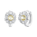 925 Sterling Silver Earrings with Transparent Glass, 12x9mm Size for Women