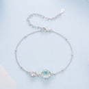 925 Sterling Silver 0.8cm CZ White Gold Plated Bracelet for Women