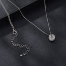 925 Sterling Silver Moissanite Necklace 40+5cm with Pavé Setting for Women