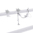 S925 Sterling Silver Earrings with CZ in Pavé Setting, 5.9cm Length, 1cm Size for Women