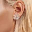 925 Sterling Silver Earrings with Pavé Setting CZ and Resin, 2.5x2.1cm for Women