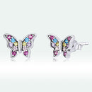 925 Sterling Silver Earrings with Pavé Setting CZ and Oxidized Silver
