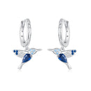 925 Sterling Silver Opal Nanometer Stone Earrings, White Gold Plated, 23*13mm for Women