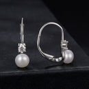 925 Sterling Silver & Moissanite 0.30 Carat Earring with Freshwater Pearl for Women