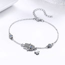 925 Sterling Silver Bracelet 21cm Long with 1.0*1.7cm Charms for Women