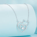 925 Sterling Silver Necklace with 19*18mm Pavé Setting CZ Pendant