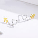 925 Sterling Silver Earrings, 0.6cm, Plated Gold, Plated Platinum for Women