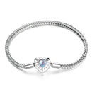 925 Sterling Silver Moonstone Bracelet 17cm for Women