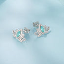 925 Sterling Silver Earrings with Pavé CZ and White Gold Plating, Size 0.9*1.3 cm for Women