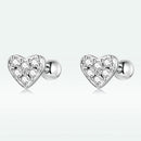 925 Sterling Silver Earrings with Pavé Setting CZ
