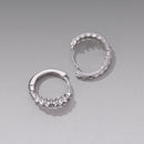 925 Sterling Silver White Gold Plated 1.6cm Pavé CZ Hoop Earrings for Women