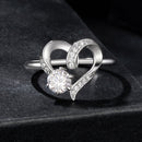 925 Sterling Silver Moissanite Heart-Shaped Ring Size 7 for Women