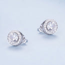 925 Sterling Silver 6.5mm Pavé Setting CZ Earrings