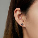 925 Sterling Silver Oxidized CZ Earrings for Women