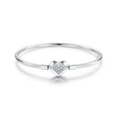 925 Sterling Silver White Gold Plated CZ Bracelet for Women - Size 17.0