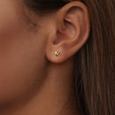 925 Sterling Silver & Plated Gold Earrings for Women - 0.5*0.6cm