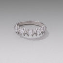 925 Sterling Silver 0.24cm White Gold Plated Ring with CZ for Women Size 6