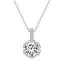 925 Sterling Silver Moissanite Pendant Necklace for Women - 45cm