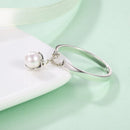 S925 Sterling Silver Ring Width 0.2CM Bead 0.6CM for Women