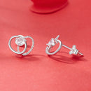 925 Sterling Silver White Gold Plated Pavé Setting CZ Earrings