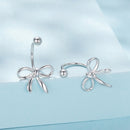925 Sterling Silver Earrings with White Gold Plating - 1.0*1.3 cm