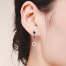 925 Sterling Silver Oxidized Pavé Setting CZ Earrings