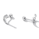 925 Sterling Silver Earrings with Pavé Setting CZ, 0.8*0.6cm for Women