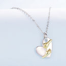 925 Sterling Silver + Plated White Gold + Plated Gold 1.8*1.2cm Necklace for Women