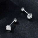 925 Sterling Silver 4mm Moissanite Earrings with Platinum Plating for Women
