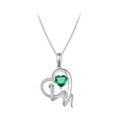 S925 Sterling Silver Plated Platinum Necklace with Pavé Setting and CZ