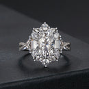 925 Sterling Silver 2 Carat Moissanite Ring in White Gold Plating - Size 8 for Women