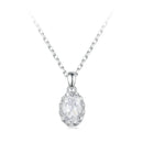 925 Sterling Silver 1 Carat Moissanite Necklace with Pavé Setting, 400 mm Length for Women