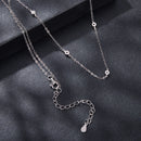 925 Sterling Silver White Gold Plated Adjustable Moissanite Necklace for Women