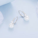 925 Sterling Silver Earrings with Quality Shell Pearl and CZ for Women