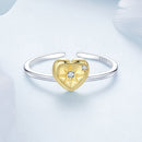 925 Sterling Silver Plated White Gold Pavé Setting CZ Ring for Women