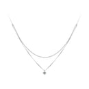 925 Sterling Silver Necklace with 8x6mm Pavé Setting CZ Pendant for Women