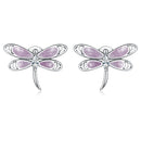 925 Sterling Silver Enamel Process Earrings with Pavé Setting CZ for Women