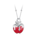 925 Sterling Silver White Gold Plated Enamel Necklace 40+5cm for Women