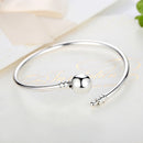925 Sterling Silver 5.8CM Diameter and 0.3CM Thick Bracelet for Women