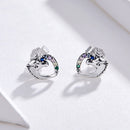 925 Sterling Silver Earrings with Oxidized Finish and Pavé Setting