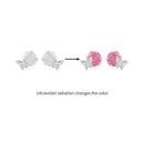 925 Sterling Silver White Gold Plated Resin Earrings 8x10mm for Women