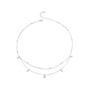 925 Sterling Silver Plated White Gold Moissanite Necklace 400+50mm for Women