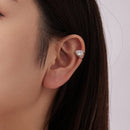 925 Sterling Silver Hoop Earrings with Pavé Setting CZ in White Gold