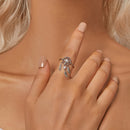 925 Sterling Silver Nano Opal Stone Ring for Women