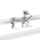 S925 Oxidized Silver Earrings Size 1.5*1cm, 2.4*1.3cm for Women