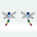 925 Sterling Silver Earrings with Pavé Setting CZ in Oxidized Silver