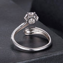 925 Sterling Silver 1 Carat Moissanite Ring for Women