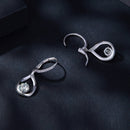 925 Sterling Silver Moissanite 0.5ct Earrings with Pavé Setting, Size 30*11mm for Women